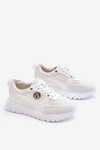 Damskie Sneakersy Na Platformie Białe Chana