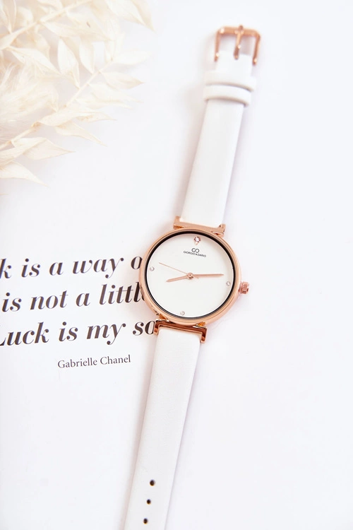 Damski Klasyczny Zegarek Na Skórzanym Pasku Giorgio&Dario Biały