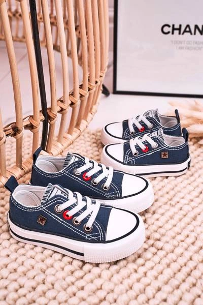 Dziecięce Klasyczne Niskie Trampki BIG STAR HH374091 Granatowe