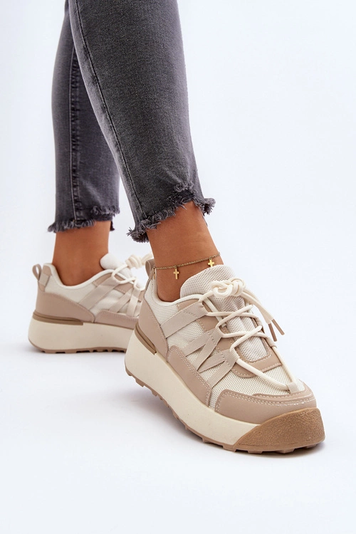 Damskie Buty Sportowe Sneakersy Beżowe Phyrena