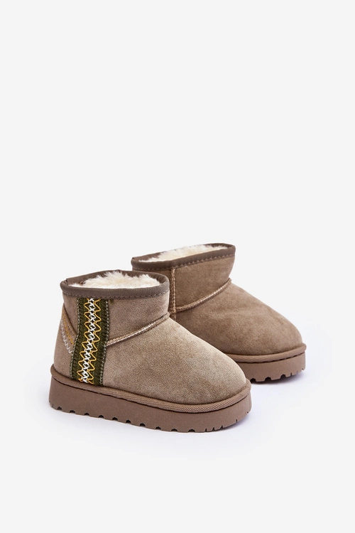 Śniegowce Botki Ocieplane Dziecięce Zielone Leonora