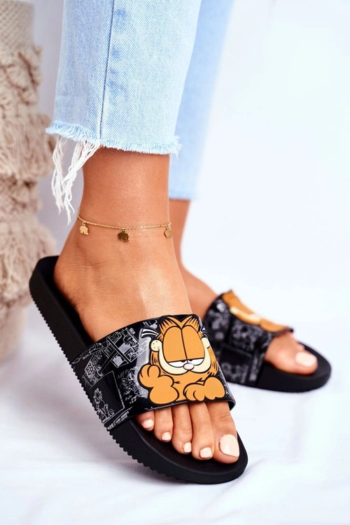 Damskie Klapki Garfield ZAXY Czarne FF285073
