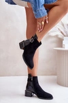 Eleganckie Botki Na Obcasie Ocieplane MR880-040 Czarne