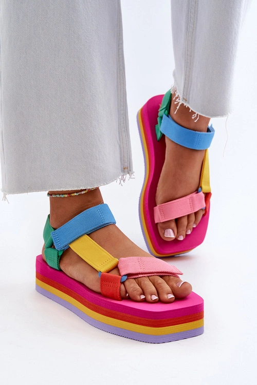 Sandały Damskie Na Platformie Multikolor Edireda
