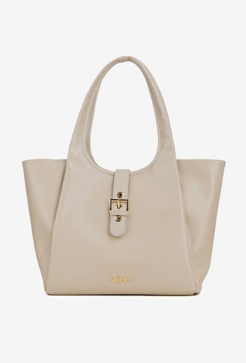 Torebka Shopperka Z Klamrą NOBO BAG6010-015 Jasnobeżowa