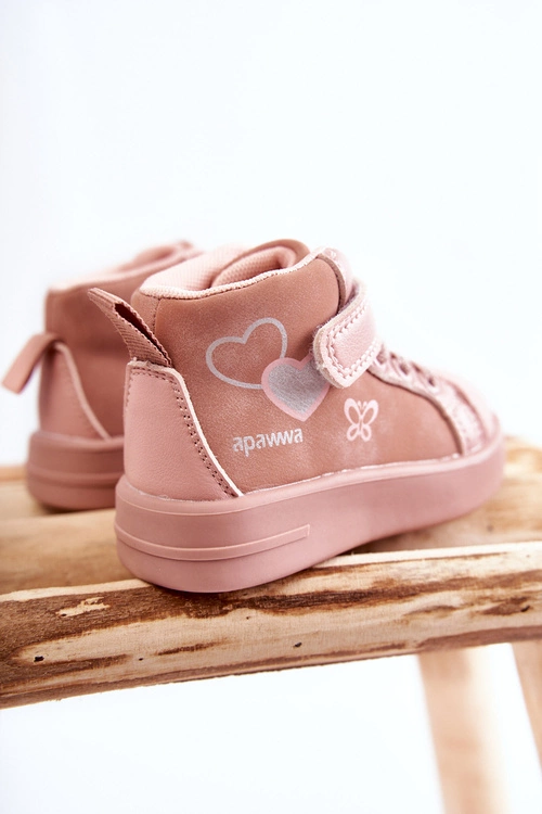 Dziecięce Wysokie Trampki Na Rzep Różowe Cheezi