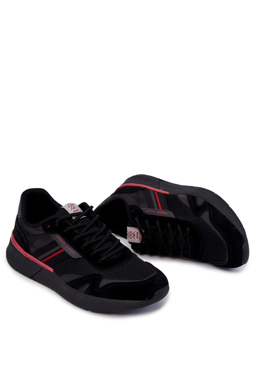 Męskie Buty Sportowe Sneakersy Cross Jeans JJ1R4016C Czarne