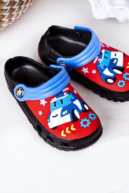 Dziecięce Piankowe Klapki Kroksy Z Samochodem Czarne