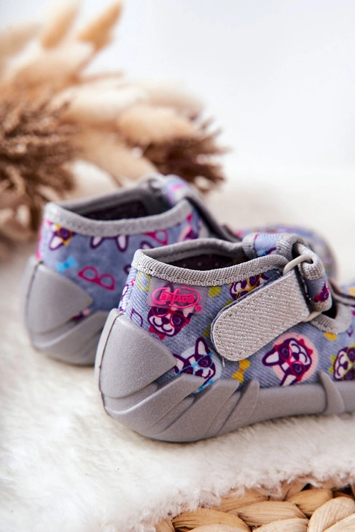 Buty Papcie Befado Na Rzep 190P093 Szaro-Niebieskie