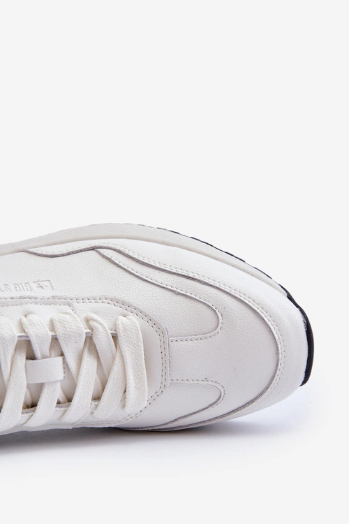 Sneakersy Męskie Skórzane BIG STAR NN174288 Białe