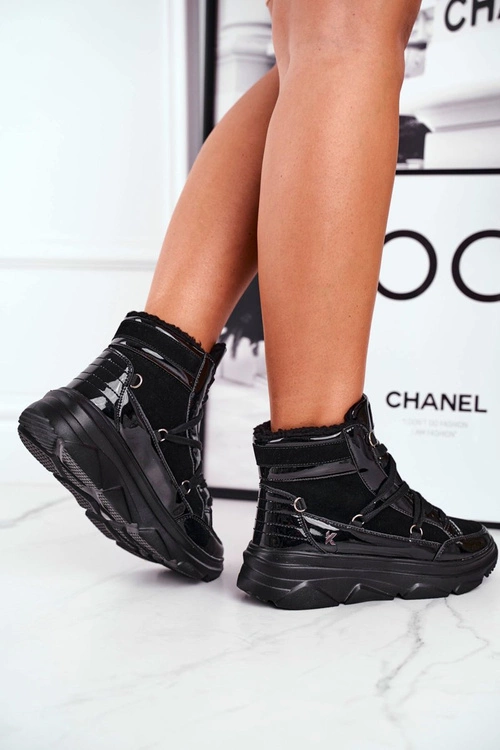 Damskie Sneakersy Śniegowce Czarne Missy