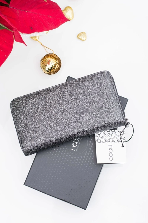 Stylowy Damski Czarno Szary Portfel Nobo