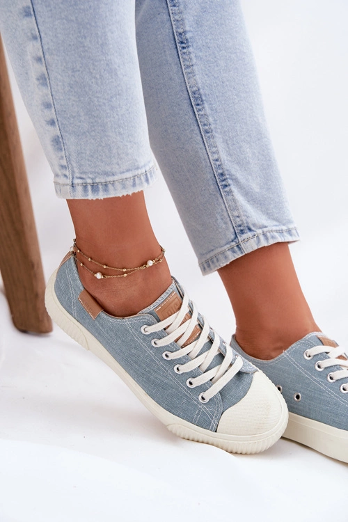 Materiałowe Trampki Damskie Big Star RR274796 Niebieskie