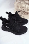 Sportowe Buty Dziecięce Młodzieżowe Czarne ABCKIDS B012310074