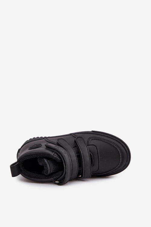 Ocieplane Botki Sneakersy Dziecięce Na Rzepy Big Star SS374070 Czarne