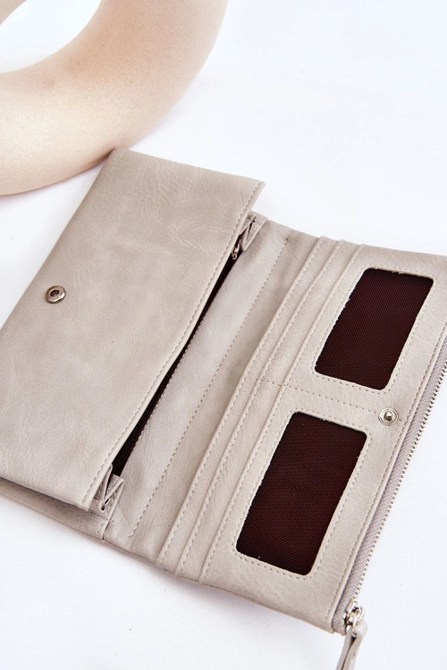 Damski Duży Pojemny Portfel Szary Evina