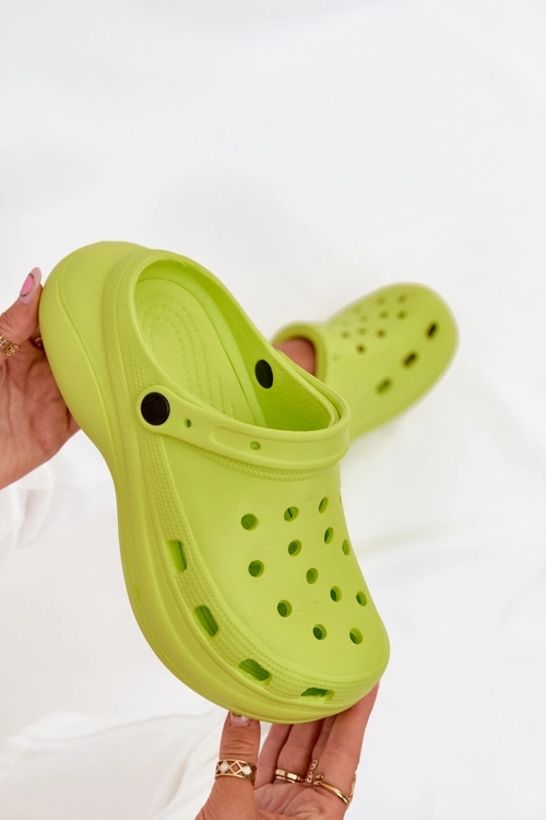 Damskie Piankowe Klapki Limonkowe Elisra