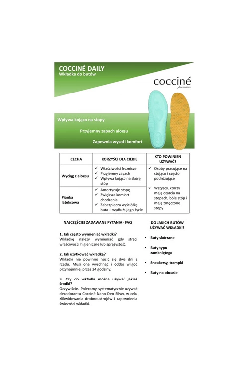 Wkładki Zapachowe Coccine Daily Premium Aloe
