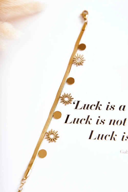 Damska Regulowana Bransoletka Słońca I Koła Złota