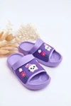 Lekkie Dziecięce Klapki Sandałki Z Motywem Zwierzątka Fioletowe Rico