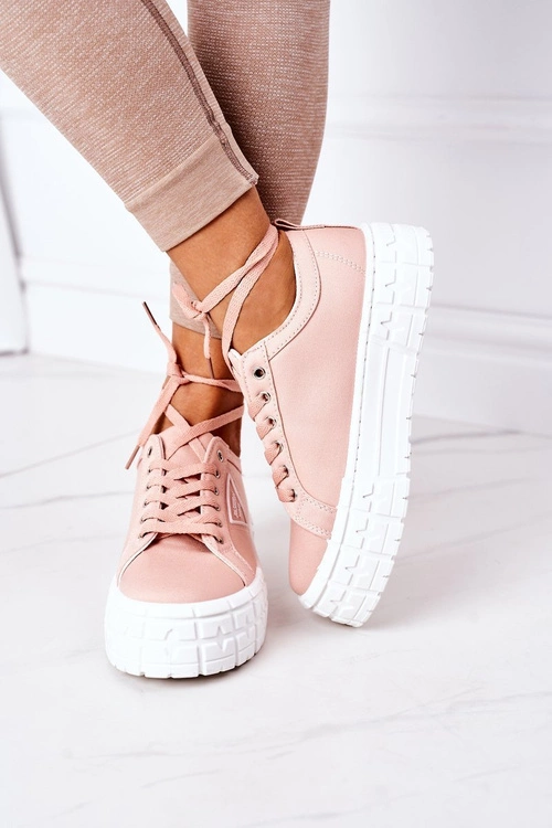 Damskie Tenisówki Na Platformie Różowe Big City Life