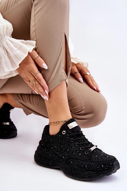 Damskie Sneakersy Na Platformie GOE JJ2N4058 Czarne