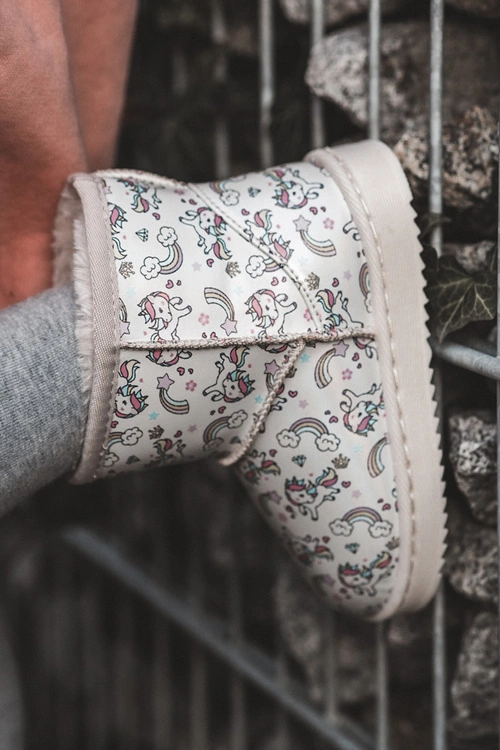 Botki Śniegowce Dziecięce Wzorzyste Beżowe Elenet