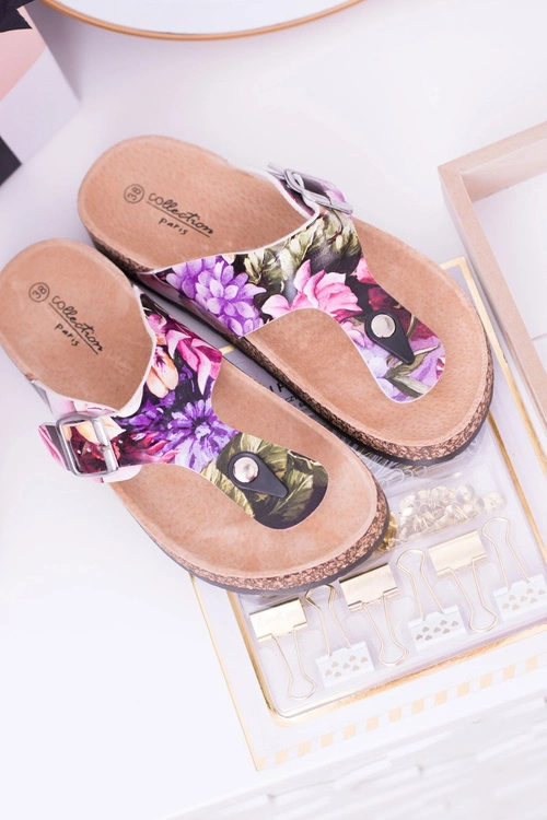 Damskie Japonki Klapki na Korku W Kwiaty Florines