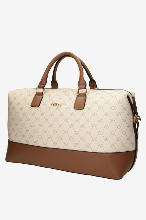Duża Torba Podróżna NOBO P1250-CM00 Beżowo-Brązowa