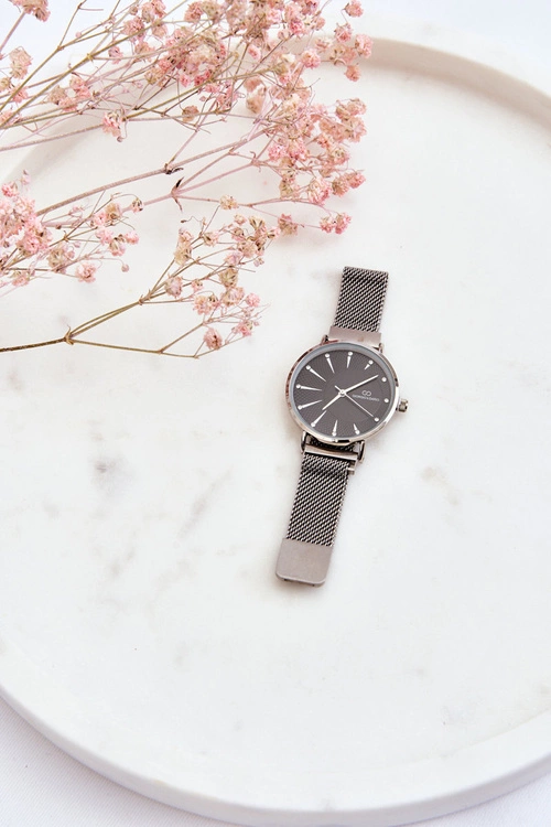 Zegarek Na Bransolecie Mesh Giorgio&Dario Srebrno-Czarny