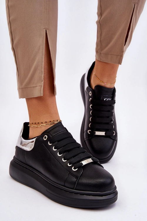 Damskie Buty Sportowe GOE LL2N4012 Czarno-Srebrne