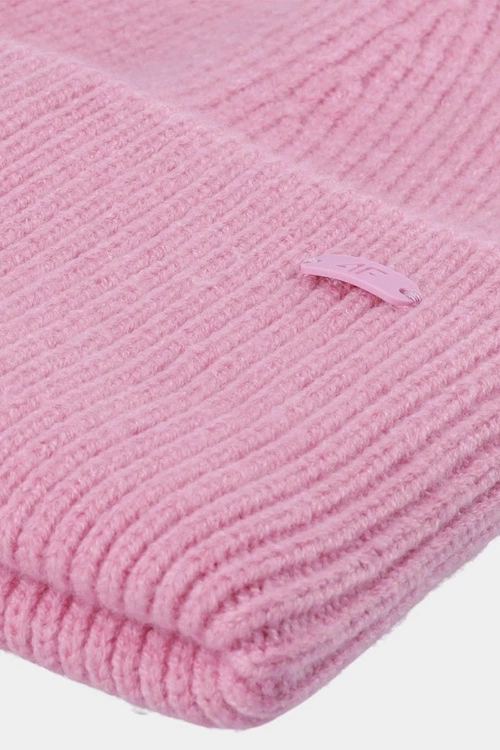 Czapka Zimowa 4F Z Dodatkiem Materiałów Z Recyklingu 4FAW23ACAPF288-54S Różowa