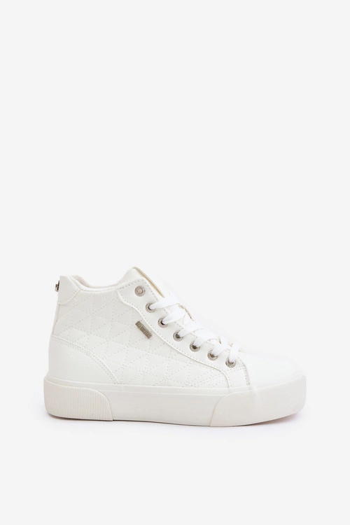 Ocieplane Trampki Damskie Z Przeszyciami Big Star OO274A479 Białe