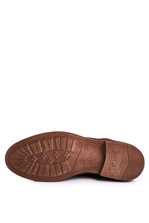 Męskie Skórzane Botki Trzewiki BEDNAREK Brązowe