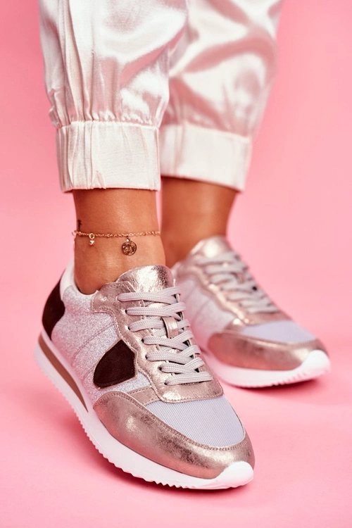 Sportowe Damskie Buty Brokatowe Srebrne Very Nice