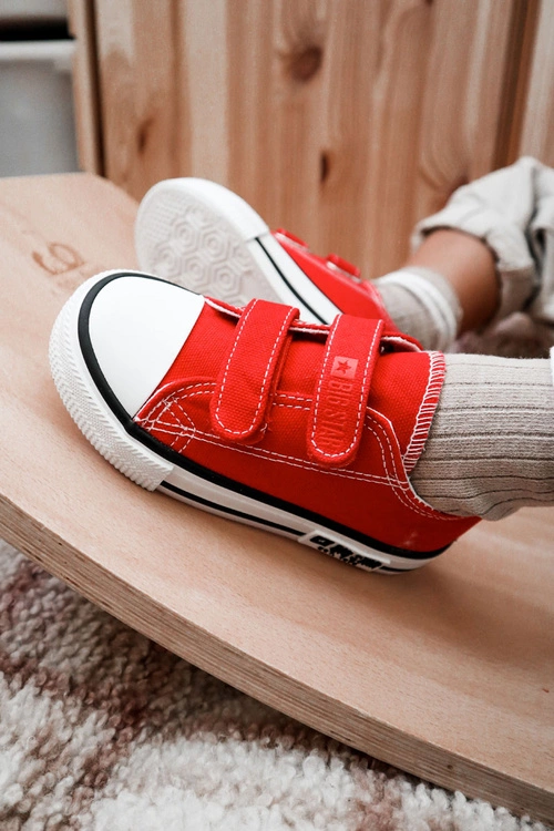 Dziecięce Materiałowe Trampki Na Rzep BIG STAR KK374082 Czerwone