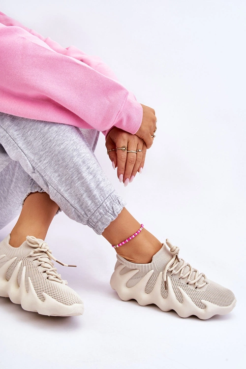 Damskie Wsuwane Sneakersy Beżowe Myles