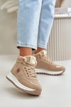 Botki Buty Sportowe Damskie Ocieplane Na Platformie Khaki Ariatte
