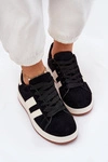 Sneakersy Damskie Z Eko Zamszu Czarne Arlenina