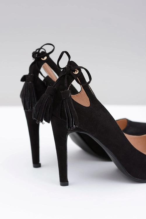 Szpilki damskie Lu Boo Czarne Zamszowe Loona