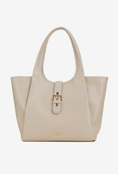 Torebka Shopperka Z Klamrą NOBO BAG6010-015 Jasnobeżowa