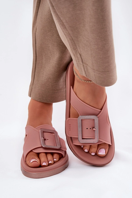 Pachnące Klapki Damskie Z Ozdobną Klamrą ZAXY RR285077 Brudny Róż