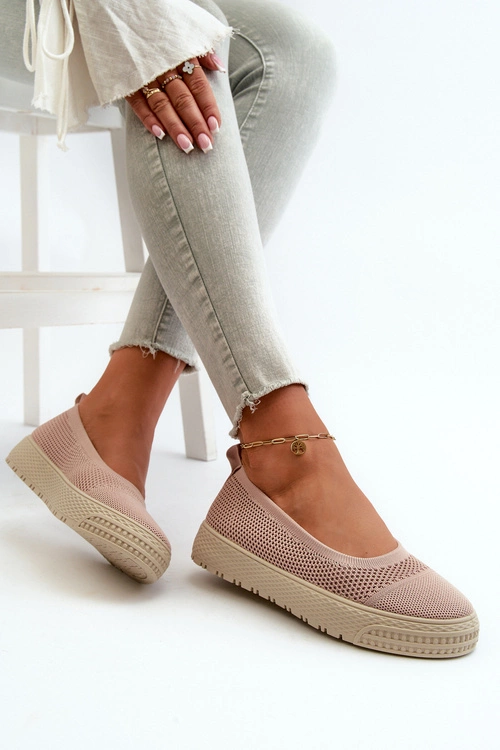 Damskie Tenisówki Slip-on Na Platformie Różowe Pimadea
