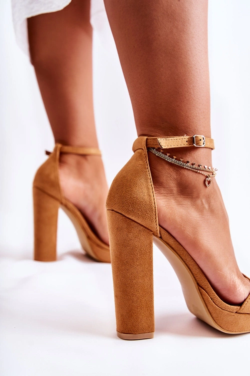 Klasyczne Sandały Na Wysokim Obcasie Camel Baleira