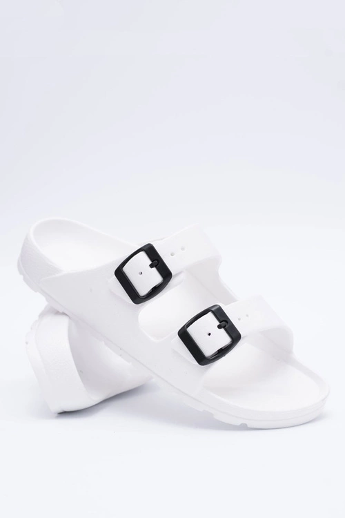 Klapki Damskie Lekkie Ogrodowe Białe