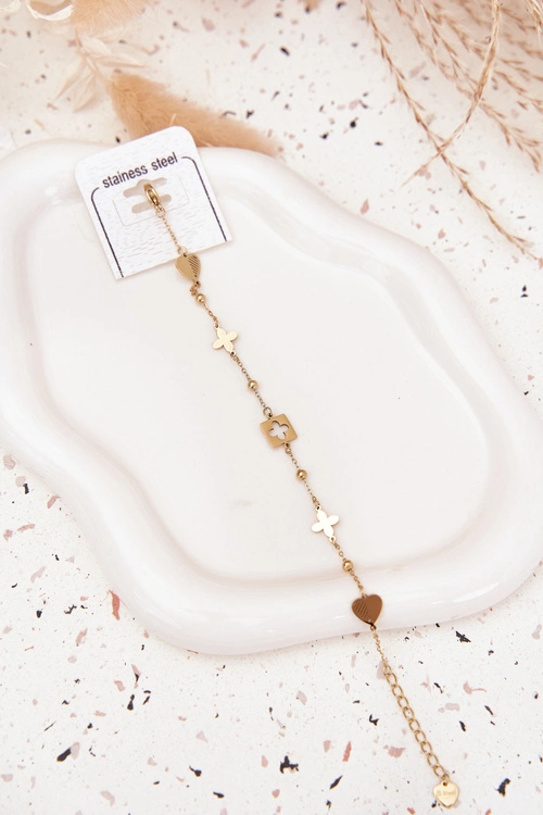 Bransoletka Ze Stali Nierdzewnej Z Zawieszkami Złota