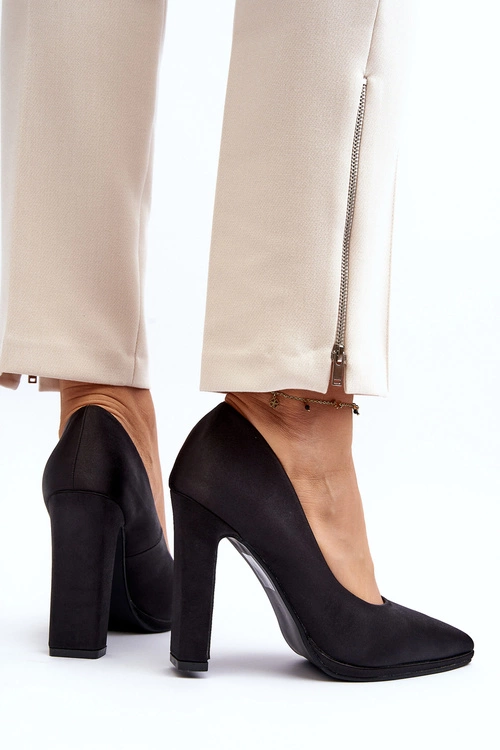 Czółenka Na Słupku Czarne Piatti