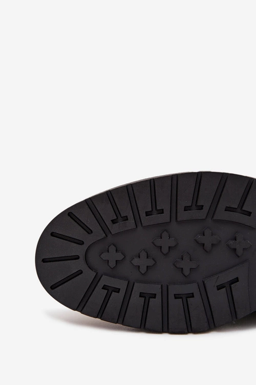 Skórzane Ocieplane Botki Męskie Na Zamek Big Star OO174148 Czarne