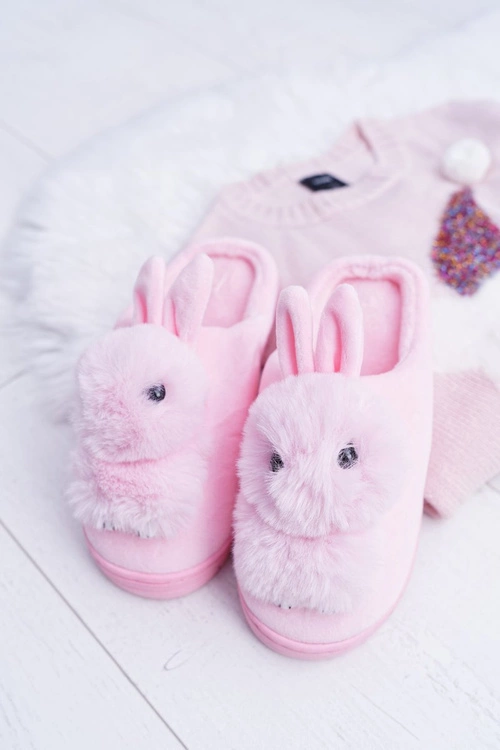 Papcie Damskie Klasyczne Z Królikiem Różowe Howi