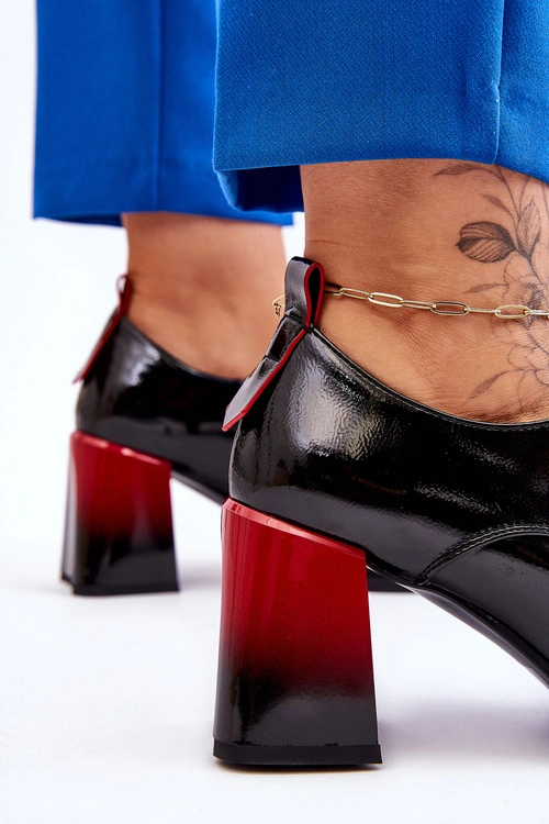 Modne Półbuty Na Obcasie Czarne Darren